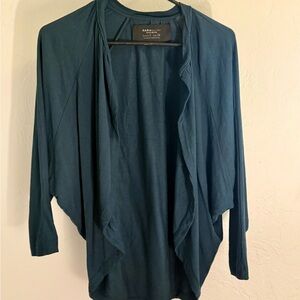 Zara Special Basic T-Shirt Edition Deep Teal Wrap Made in Portugal Size Small